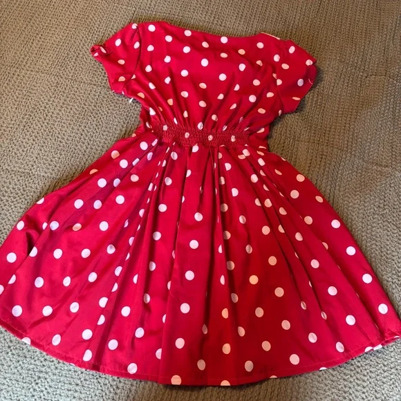 Bonne Chance Minnie Mouse Red Polka Dot Dress Disney - Picture 9 of 11